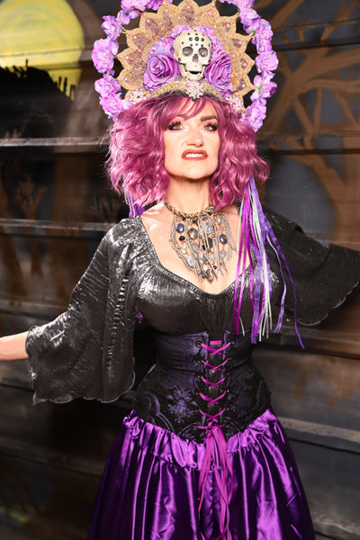 15. Petite Wench in Black & Purple Medallion - THE HEXES, HEMS & HYSTERIA COLLECTION