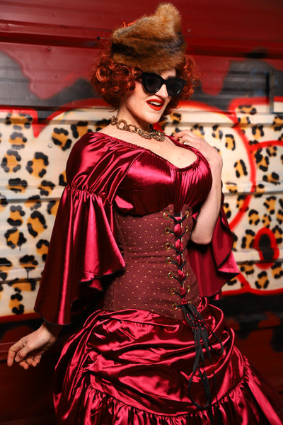 45. Wench Corset in Ruby Dice - The Lipstick and Caviar Collection