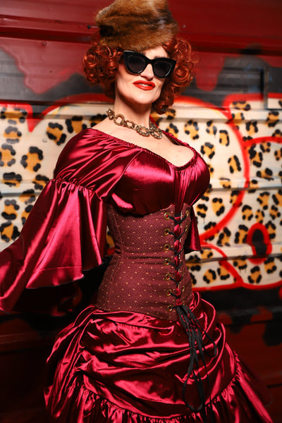 45. Wench Corset in Ruby Dice - The Lipstick and Caviar Collection