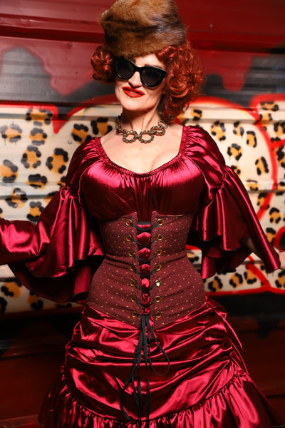 45. Wench Corset in Ruby Dice - The Lipstick and Caviar Collection