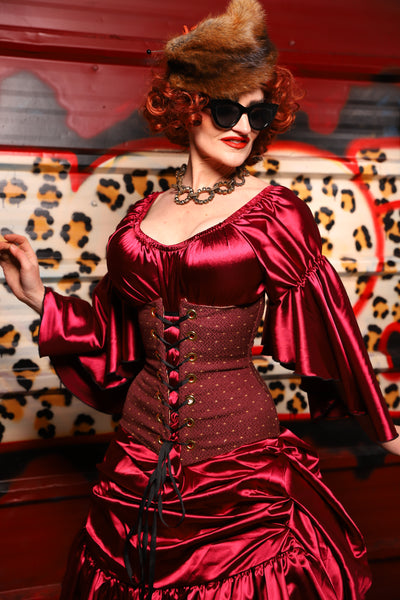 45. Wench Corset in Ruby Dice - The Lipstick and Caviar Collection