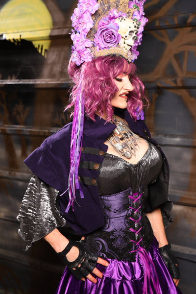 11. Sgt. Pepper Vest in Black & Purple Medallion - THE HEXES, HEMS & HYSTERIA COLLECTION