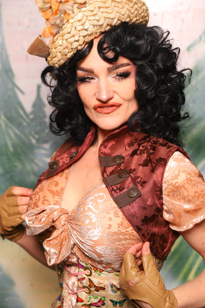 Sgt Pepper Vest in Cranberry Log Jacquard - Day 9 of 12 Days of Damsel Christmas 2025