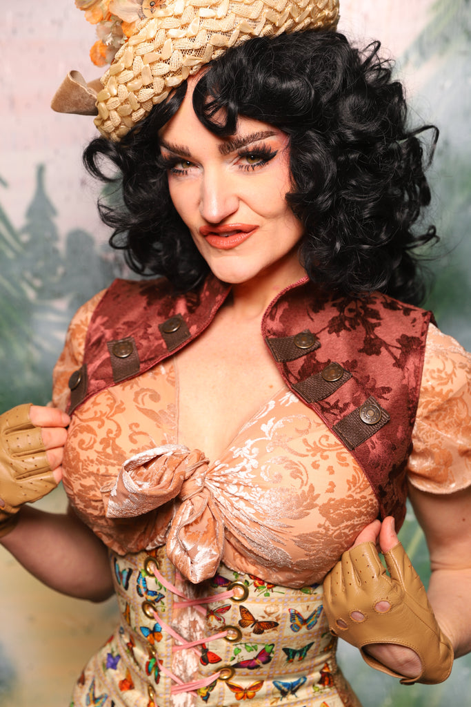 Sgt Pepper Vest in Cranberry Log Jacquard - Day 9 of 12 Days of Damsel Christmas 2025