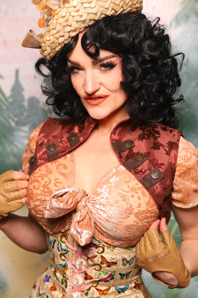 Sgt Pepper Vest in Cranberry Log Jacquard - Day 9 of 12 Days of Damsel Christmas 2025