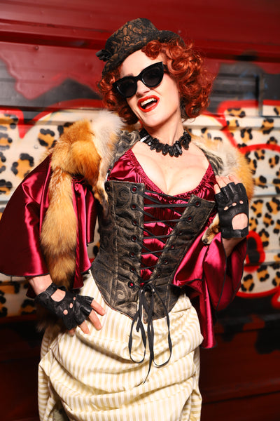 13. Elizabethan Corset in Smoke & Brass - The Lipstick and Caviar Collection