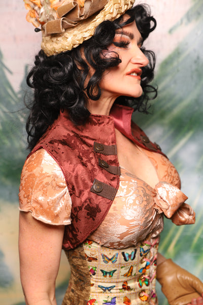 Sgt Pepper Vest in Cranberry Log Jacquard - Day 9 of 12 Days of Damsel Christmas 2025