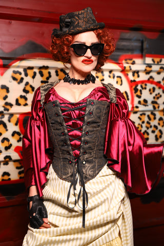 13. Elizabethan Corset in Smoke & Brass - The Lipstick and Caviar Collection