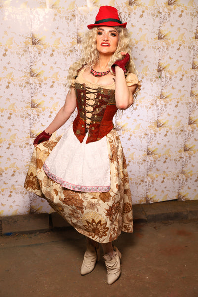 12. Oktoberfest Set #12: Elizabethan Corset + Hobbit Tulip Skirt + Apron *blouse sold separately* - Oktoberfest Sets Collection