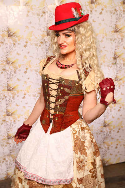 12. Oktoberfest Set #12: Elizabethan Corset + Hobbit Tulip Skirt + Apron *blouse sold separately* - Oktoberfest Sets Collection