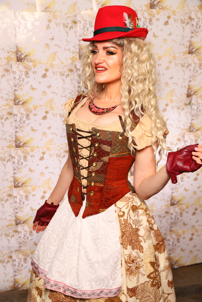 24. Elizabethan Corset in Wandering Sun Patchwork - Oktoberfest Sets Collection