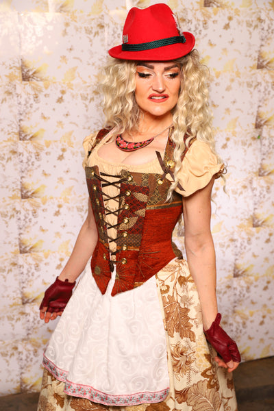 24. Elizabethan Corset in Wandering Sun Patchwork - Oktoberfest Sets Collection