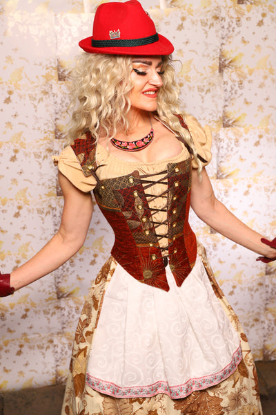 24. Elizabethan Corset in Wandering Sun Patchwork - Oktoberfest Sets Collection