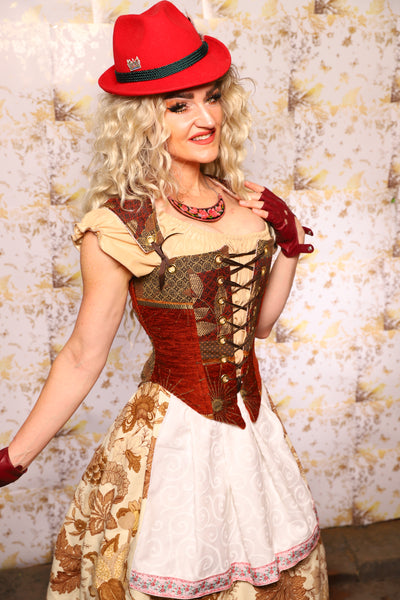 24. Elizabethan Corset in Wandering Sun Patchwork - Oktoberfest Sets Collection
