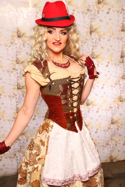 24. Elizabethan Corset in Wandering Sun Patchwork - Oktoberfest Sets Collection