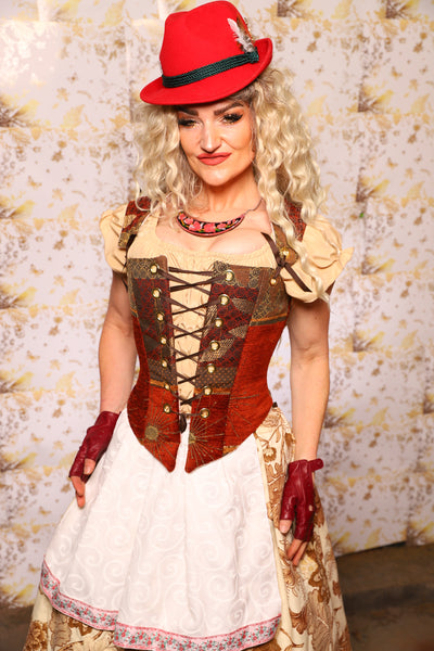24. Elizabethan Corset in Wandering Sun Patchwork - Oktoberfest Sets Collection