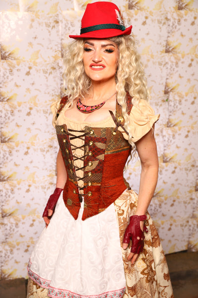 12. Oktoberfest Set #12: Elizabethan Corset + Hobbit Tulip Skirt + Apron *blouse sold separately* - Oktoberfest Sets Collection