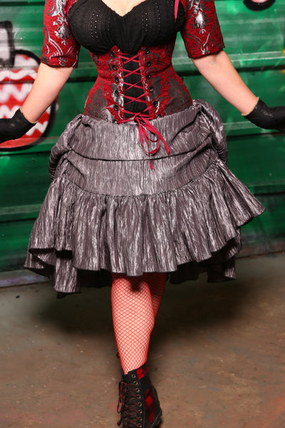 Swoon Skirt w/ Ruffle in Silver Ripple - The "Belsnickel's Beauty" Collection