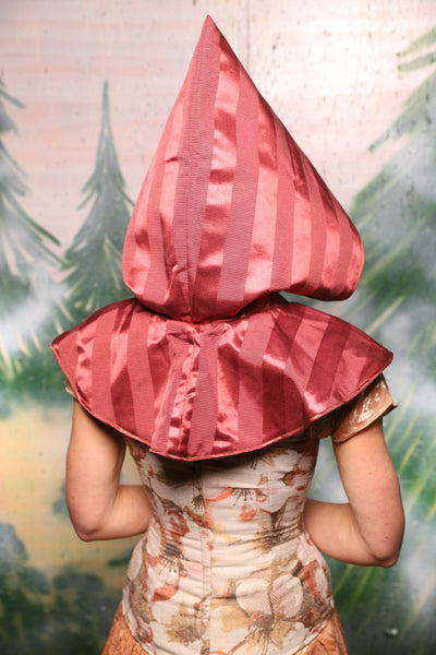 Traveler's Hood in Mauve Matte & Satin Stripe - Day 9 of 12 Days of Damsel Christmas 2025