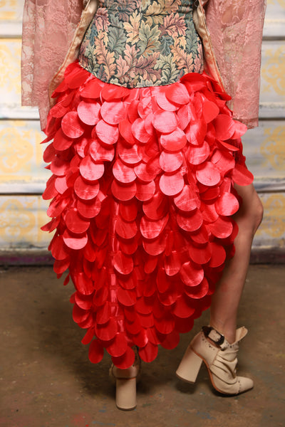 Swoon Skirt w/ruffle in Coral Petals - The "Peony Petals" Collection