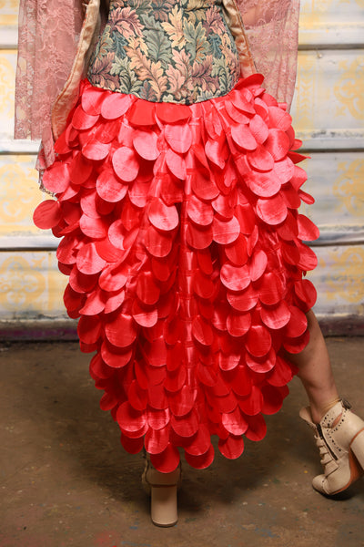 Swoon Skirt w/ruffle in Coral Petals - The "Peony Petals" Collection