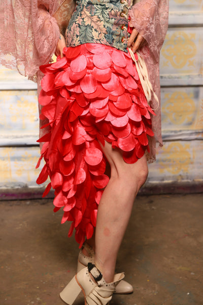 Swoon Skirt w/ruffle in Coral Petals - The "Peony Petals" Collection