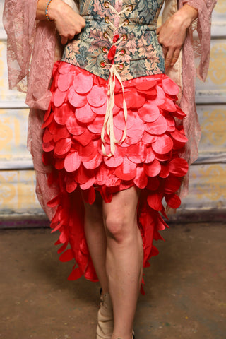 Swoon Skirt w/ruffle in Coral Petals - The "Peony Petals" Collection