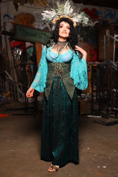 28. Tulip Skirt in Emerald Crushed Shimmer - The Artemis Collection