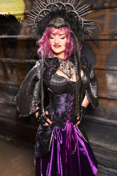 11. Sgt. Pepper Vest in Black & Purple Medallion - THE HEXES, HEMS & HYSTERIA COLLECTION