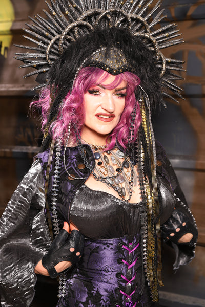11. Sgt. Pepper Vest in Black & Purple Medallion - THE HEXES, HEMS & HYSTERIA COLLECTION