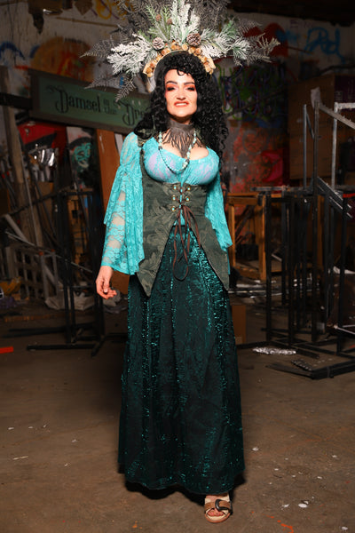 28. Tulip Skirt in Emerald Crushed Shimmer - The Artemis Collection