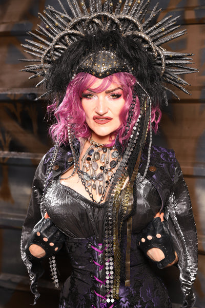 11. Sgt. Pepper Vest in Black & Purple Medallion - THE HEXES, HEMS & HYSTERIA COLLECTION
