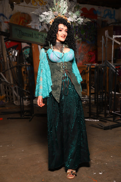 28. Tulip Skirt in Emerald Crushed Shimmer - The Artemis Collection