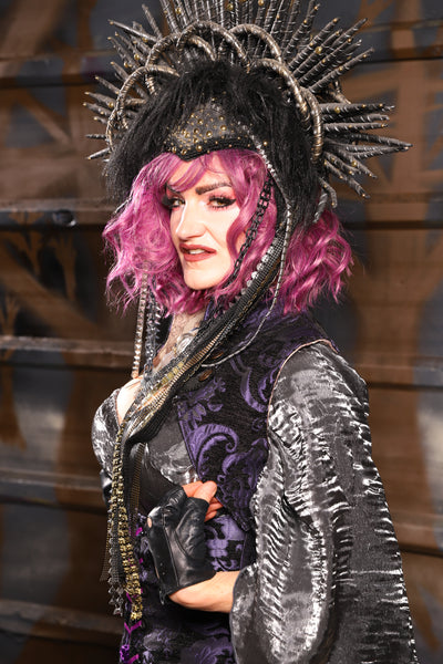 11. Sgt. Pepper Vest in Black & Purple Medallion - THE HEXES, HEMS & HYSTERIA COLLECTION
