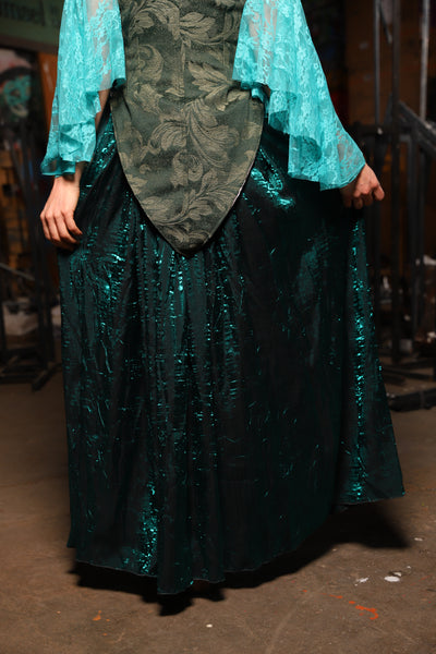 28. Tulip Skirt in Emerald Crushed Shimmer - The Artemis Collection