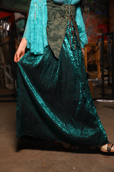 28. Tulip Skirt in Emerald Crushed Shimmer - The Artemis Collection