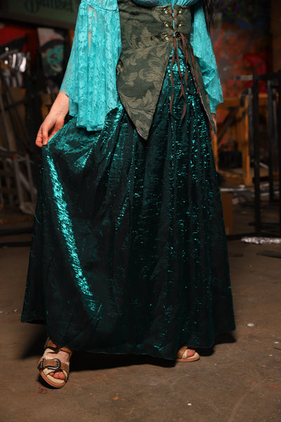 28. Tulip Skirt in Emerald Crushed Shimmer - The Artemis Collection