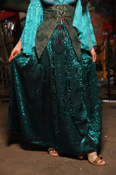 28. Tulip Skirt in Emerald Crushed Shimmer - The Artemis Collection