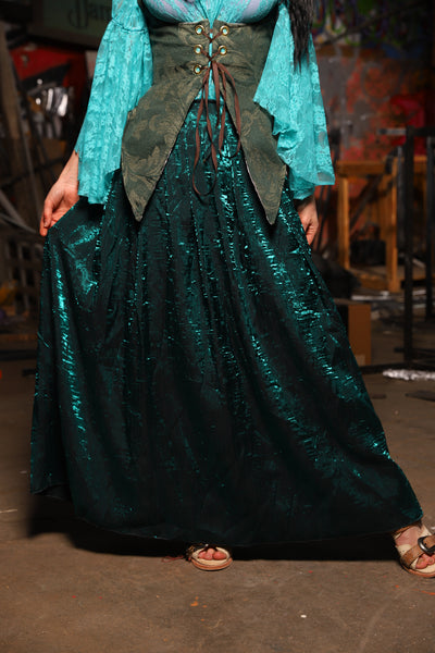 28. Tulip Skirt in Emerald Crushed Shimmer - The Artemis Collection
