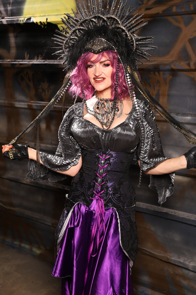 01. PETITE Siren in Black & Purple Medallion - THE HEXES, HEMS & HYSTERIA COLLECTION