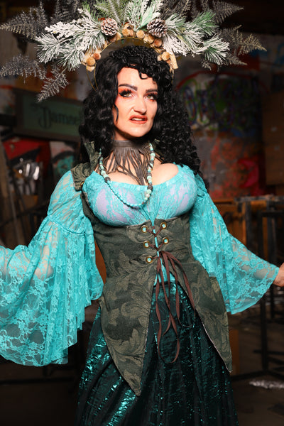 07. Artemis Underbust Corset in Forest Scroll - The Artemis Collection
