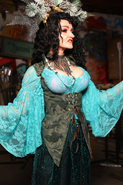 07. Artemis Underbust Corset in Forest Scroll - The Artemis Collection