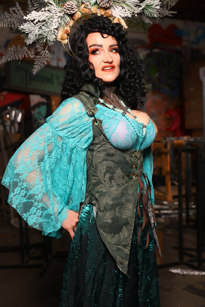 07. Artemis Underbust Corset in Forest Scroll - The Artemis Collection