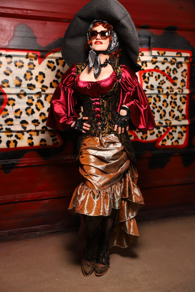 37. Swoon Skirt w/ruffle in Large Candlelight Pintuck - The Lipstick and Caviar Collection