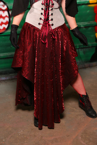 Crescent Skirt in Crimson Shimmer - The "Belsnickel's Beauty" Collection