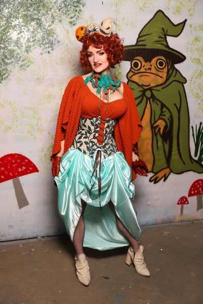 Tulip Skirt in Tideglass Mint Shiny Satin - Spooky Saturday Part 3