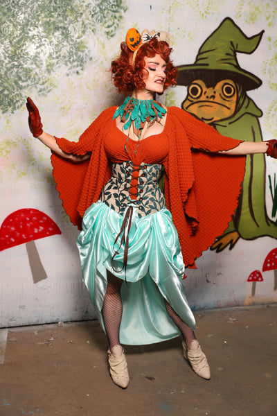 Tulip Skirt in Tideglass Mint Shiny Satin - Spooky Saturday Part 3