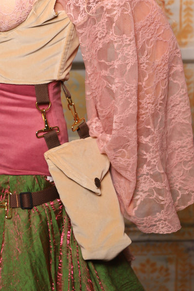 Set of Pockets in Vanilla Velvet - The "Peony Petals" Collection