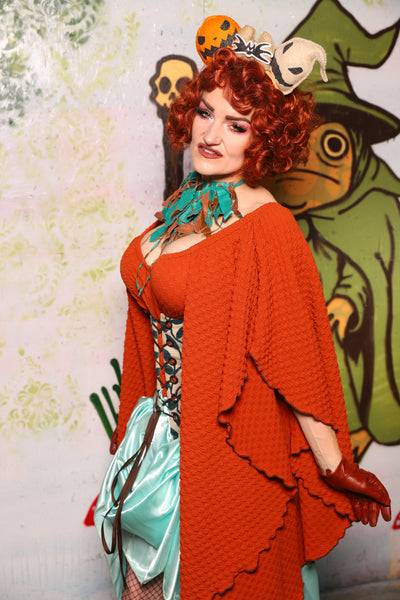 Petite Wench Corset in Weathered Gray Canvas w/ Blue Laurel Front Panels - Spooky Saturday Part 3