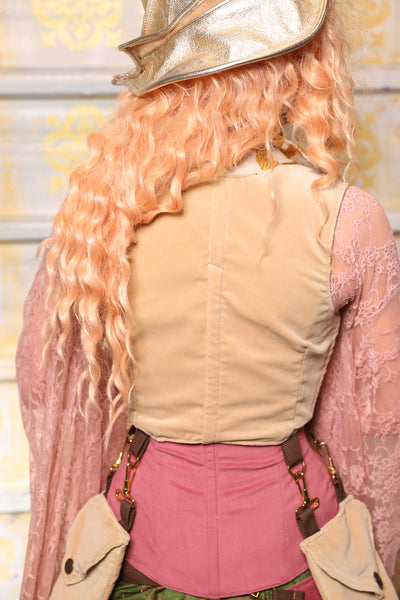 Cropped Vixen w/Hardware in Vanilla Velvet & Cropped Vixen w/Clasp in Camila Floral - The "Peony Petals" Collection